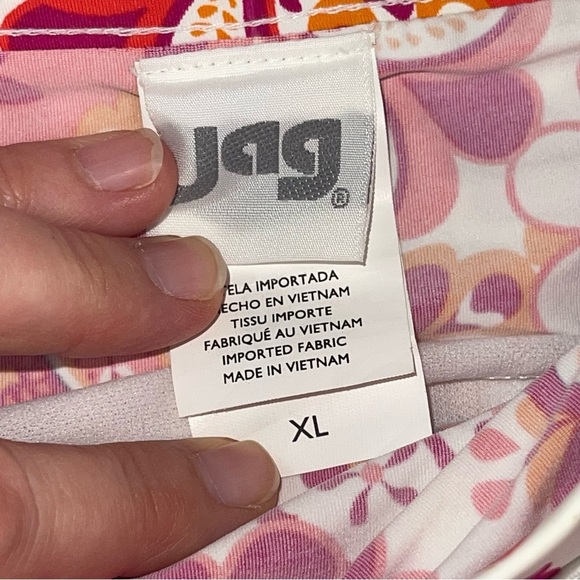 Jag Retro Floral Swim Skirt Attached Bottoms Orange Pink - Picture 7 of 15